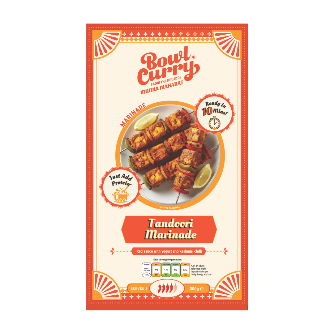 Bowl Curry Tandoori Marinade - Tikka & BBQ Mix for Veg or Meat - 300g