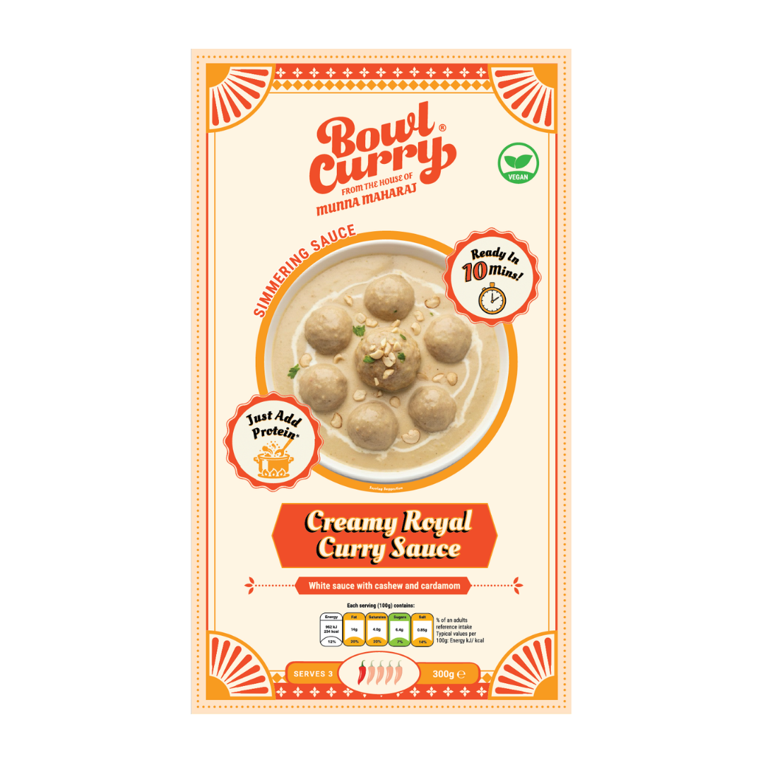 Bowl Curry Creamy Royal Curry Sauce - Veg or Meat Curry Mix, Use With Any Protein - 300g