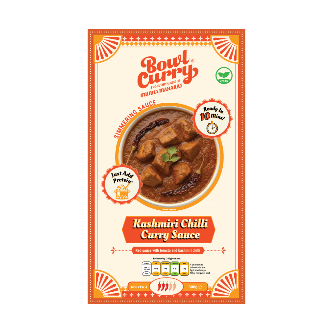 Kashmiri Chilli Curry Sauce - Veg or Meat Curry Mix, Easy Meal Kit - 300g