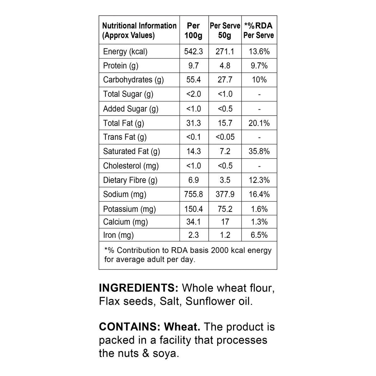Healthy Master Baked Flaxseed Mathri - 250g