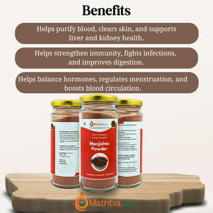 Matritva Care Manjishta Powder (Indian Madder) | 100% Pure Ayurvedic Herb