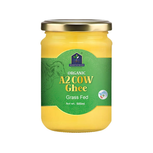 Rootstock Organic A2 Cow Ghee 150ml, 100% Pure and Natural A2 Cow Desi Ghee, Churned from Vedia Bilona Method, Grass-Fed and Hormone-Free, Rich in Nutrients and Omega-3