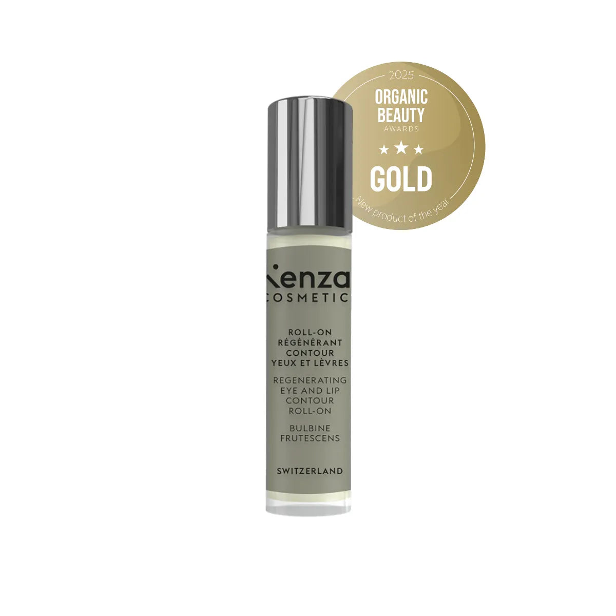 Kenzai Cosmetics Men's Regenerating Eye and Lip Contour Roll-On  Swiss Made 10ml